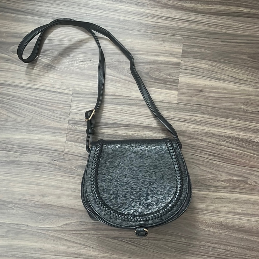 Braided saddle crossbody bag